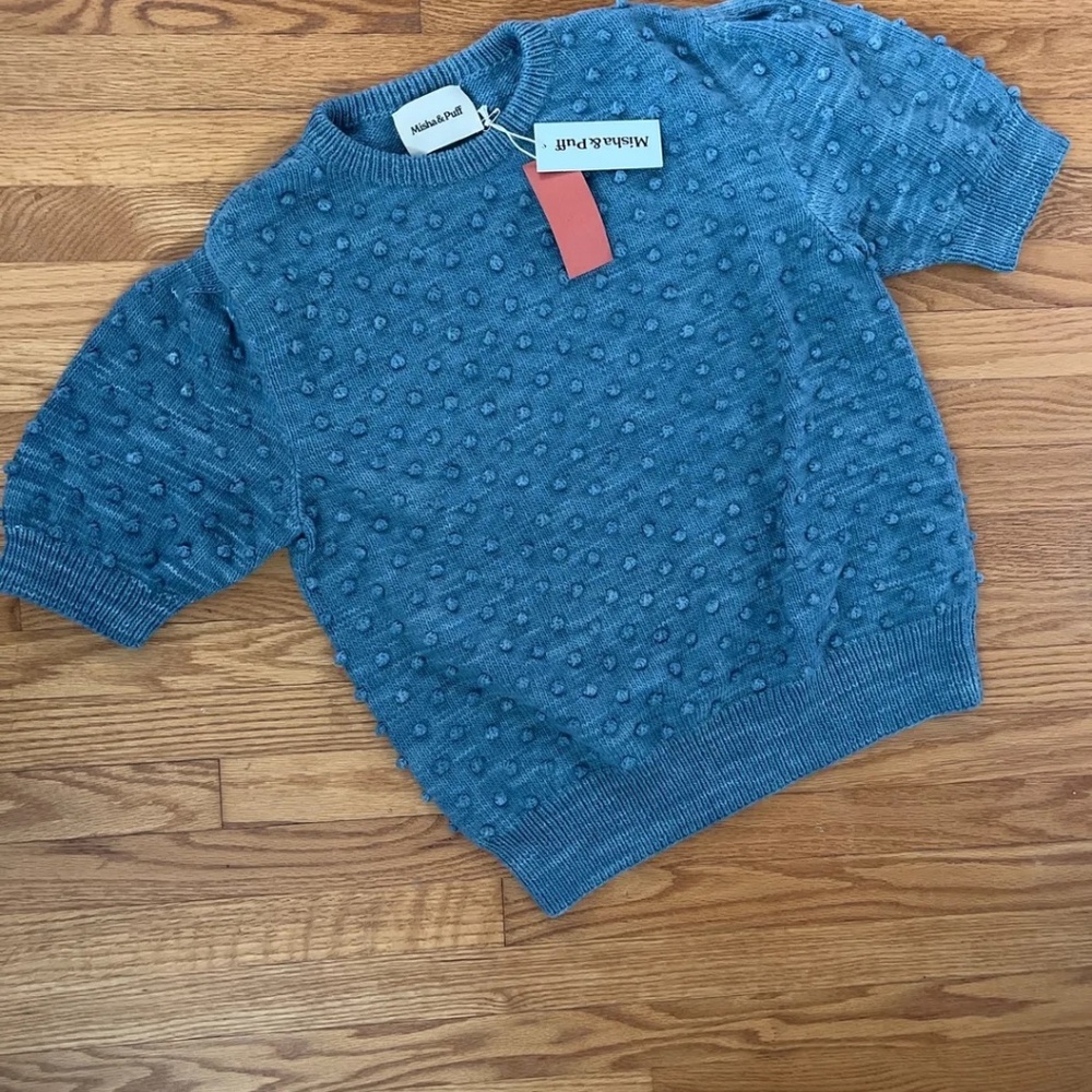 Misha & Puff Nomi Popcorn Top in Bluestone